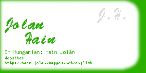 jolan hain business card